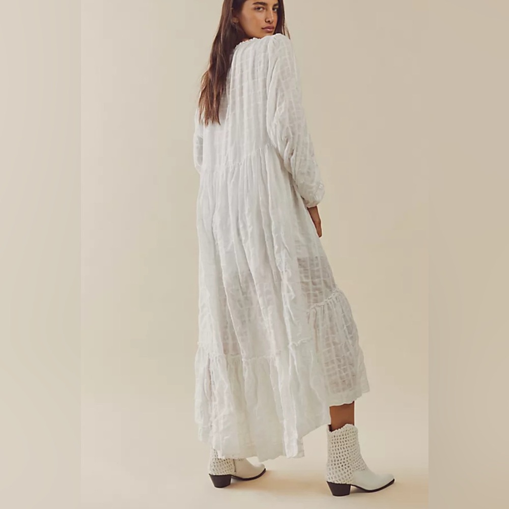 🤍🌸Free People, Edie Dress, Large in White - Picture 6 of 8
